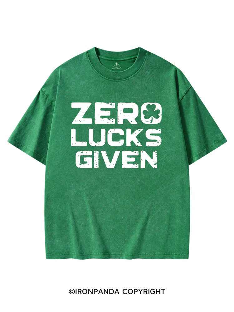 Zero Lucks Given St Patrick's Washed Gym T-shirt