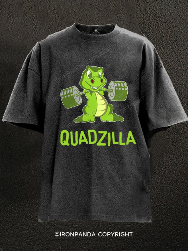QUADZILLA Training Muscles Washed Gym Shirt
