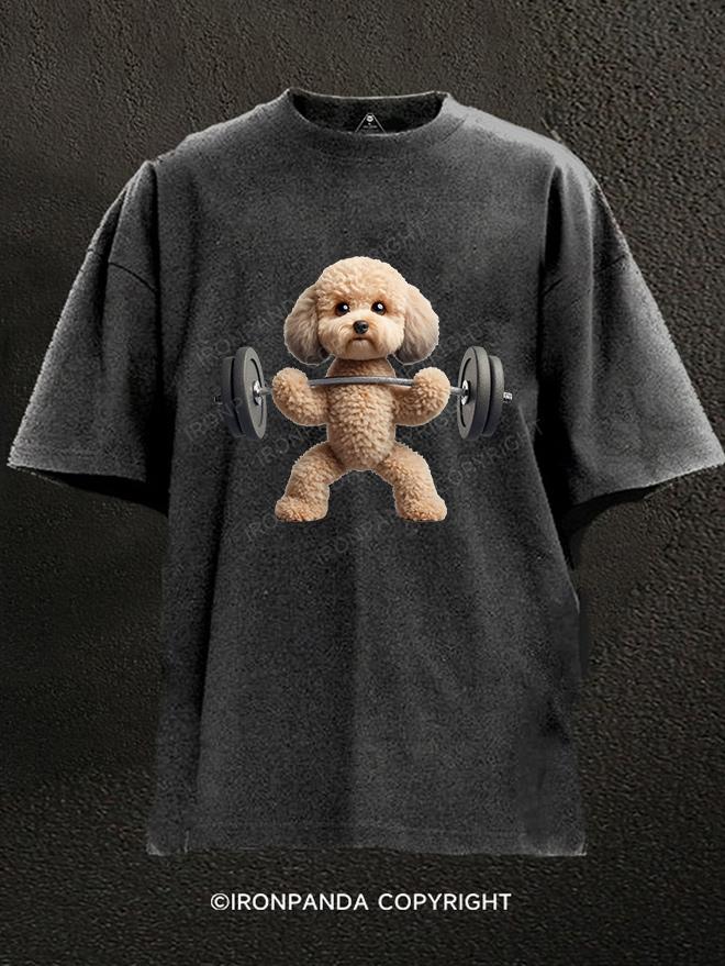 Weightlifting Poodle Washed Gym Shirt