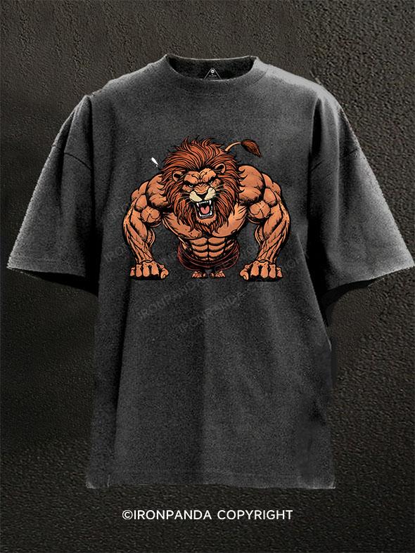 push-up lion Washed Gym Shirt