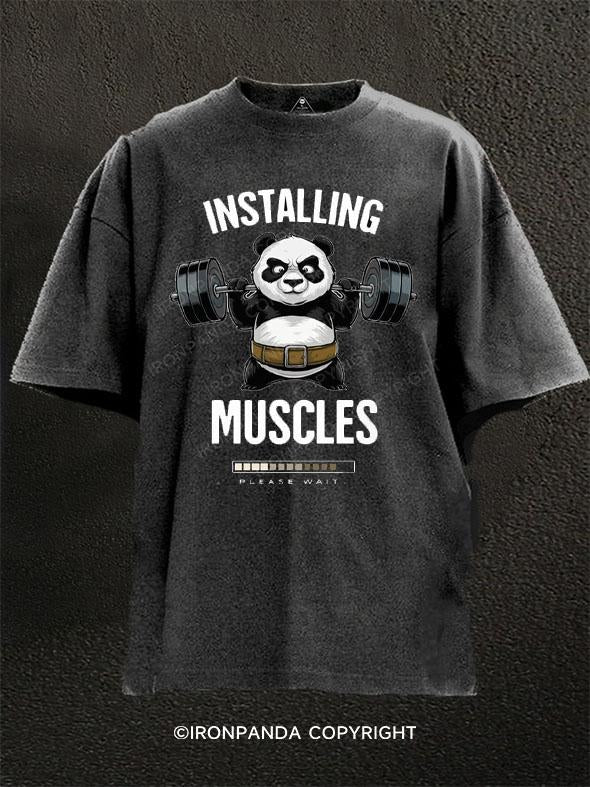 INSTALLING MUSCLES PANDA Washed Gym Shirt