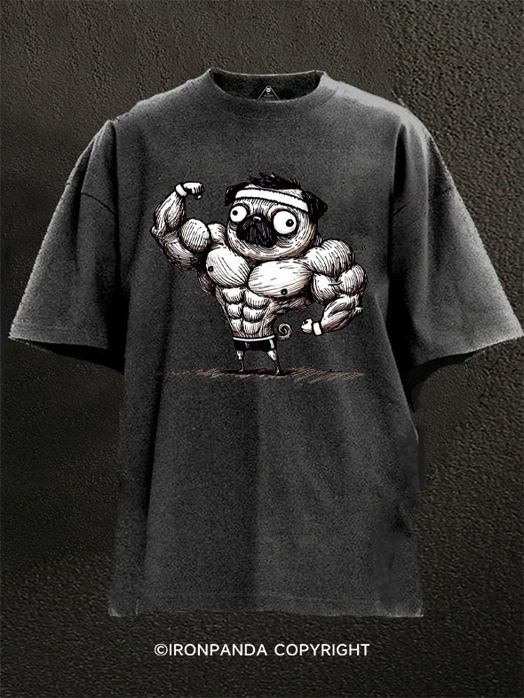 my biceps are enchanted pug Washed Gym Shirt