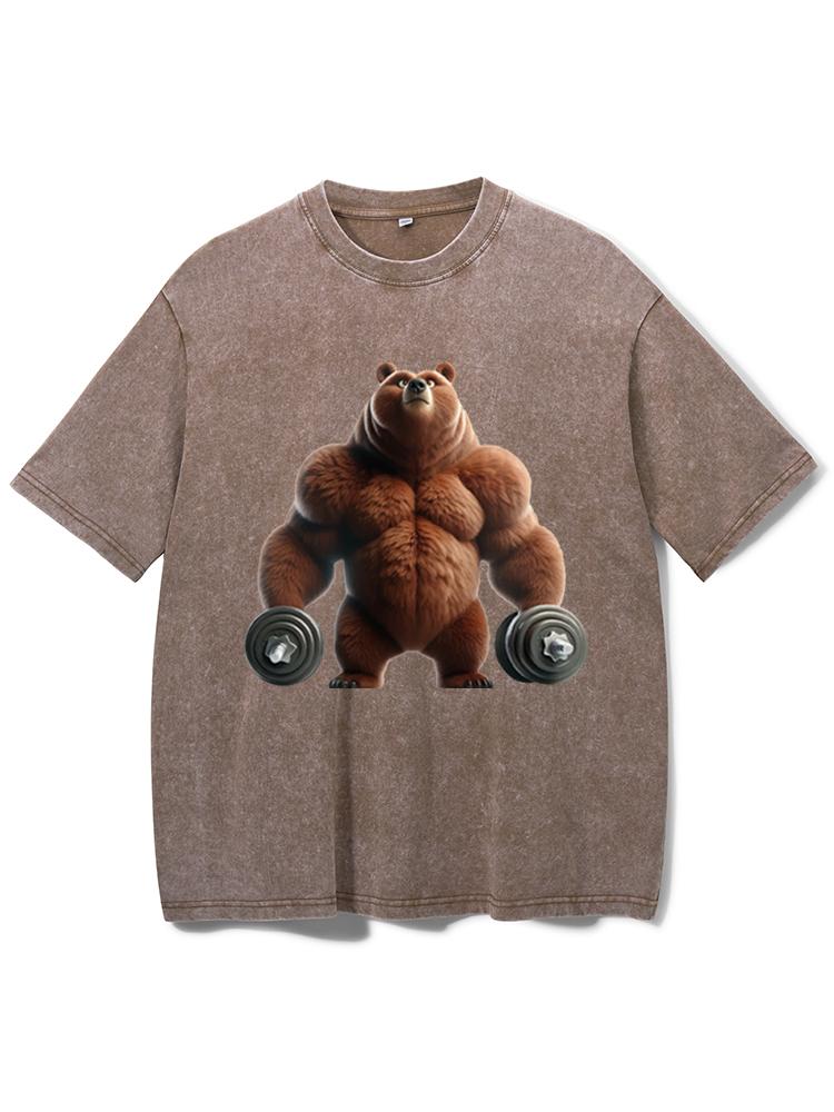 Gym Bear Washed Gym Shirt