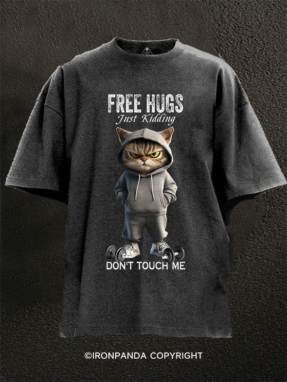 free hugs cat Washed Gym Shirt