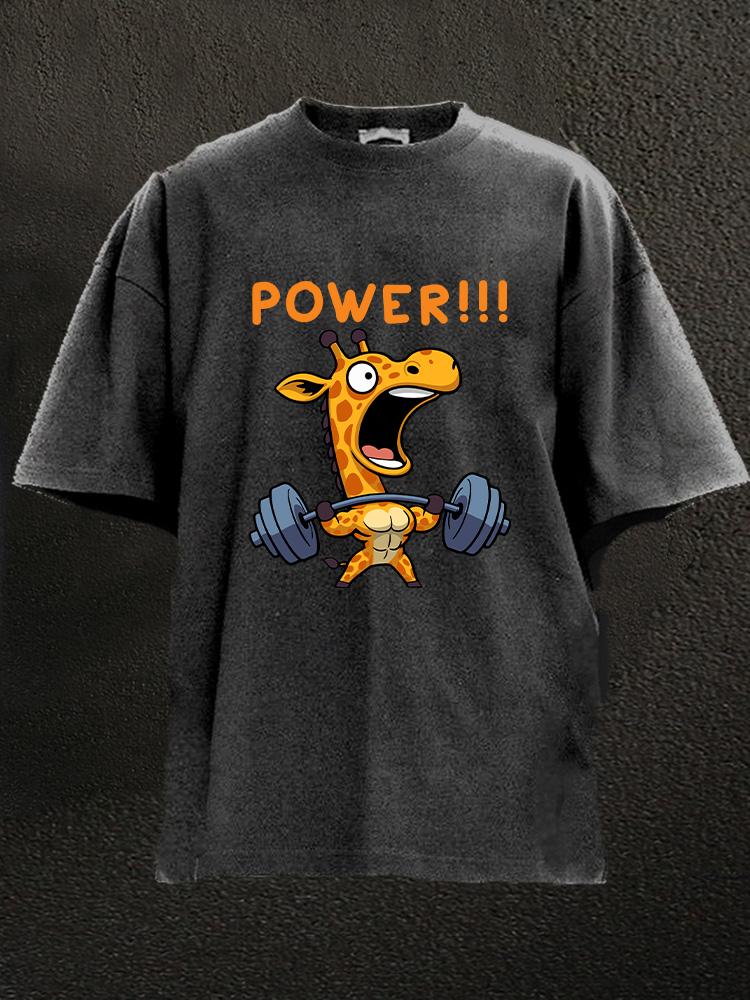 giraffe power Washed Gym Shirt