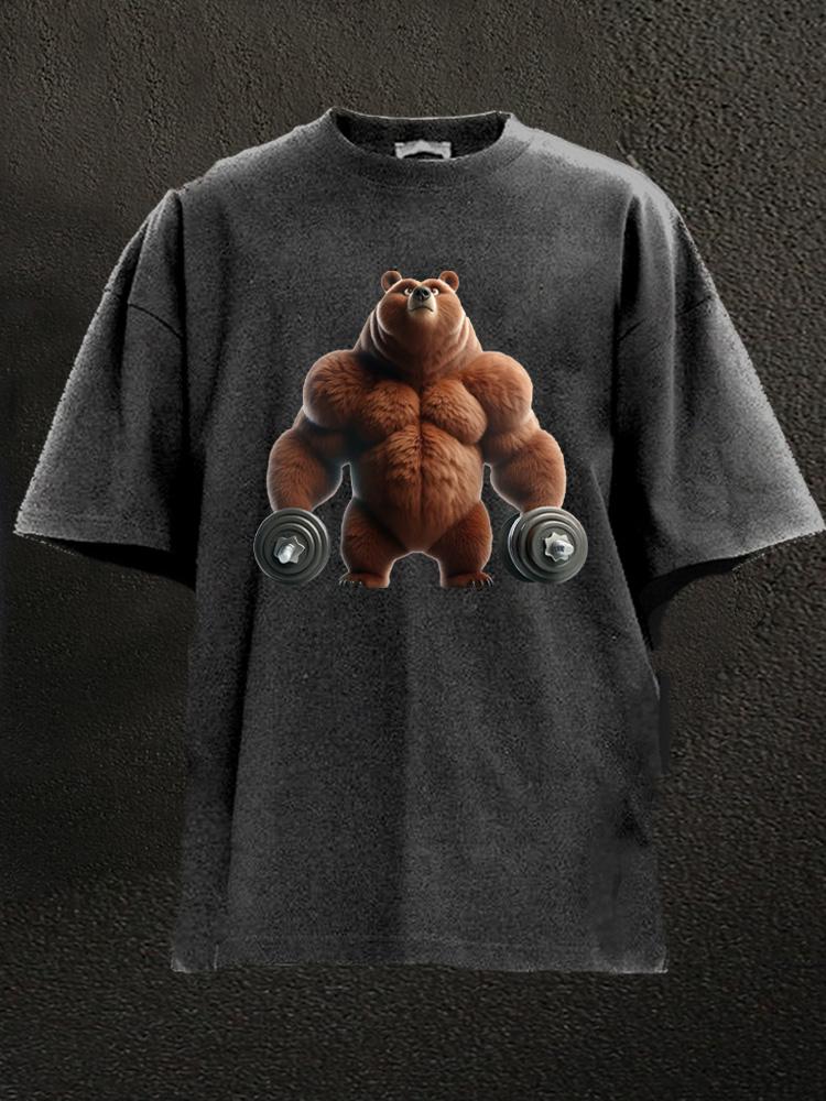 Gym Bear Washed Gym Shirt