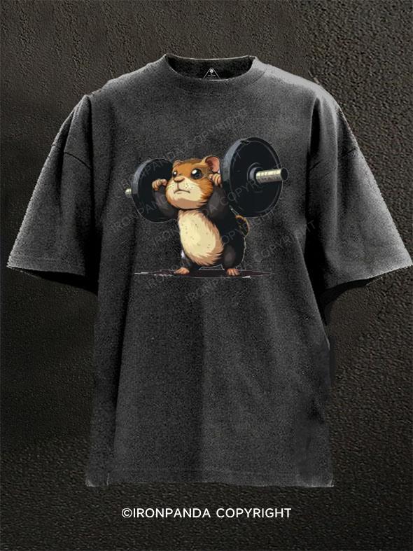 hamster weightlifter Washed Gym Shirt
