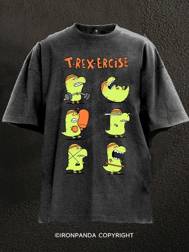 T-Rex ercise Washed Gym Shirt
