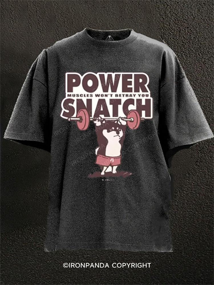 Power Snatch Washed Gym Shirt