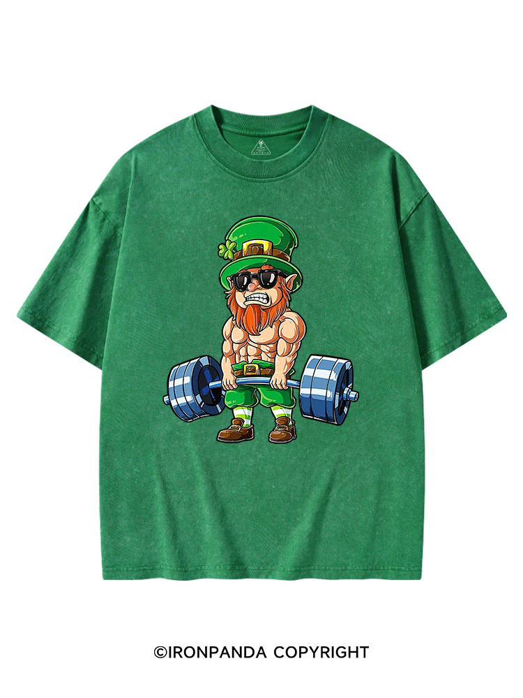 Deadlifts and Shenanigans St Patrick's Washed Gym T-shirt