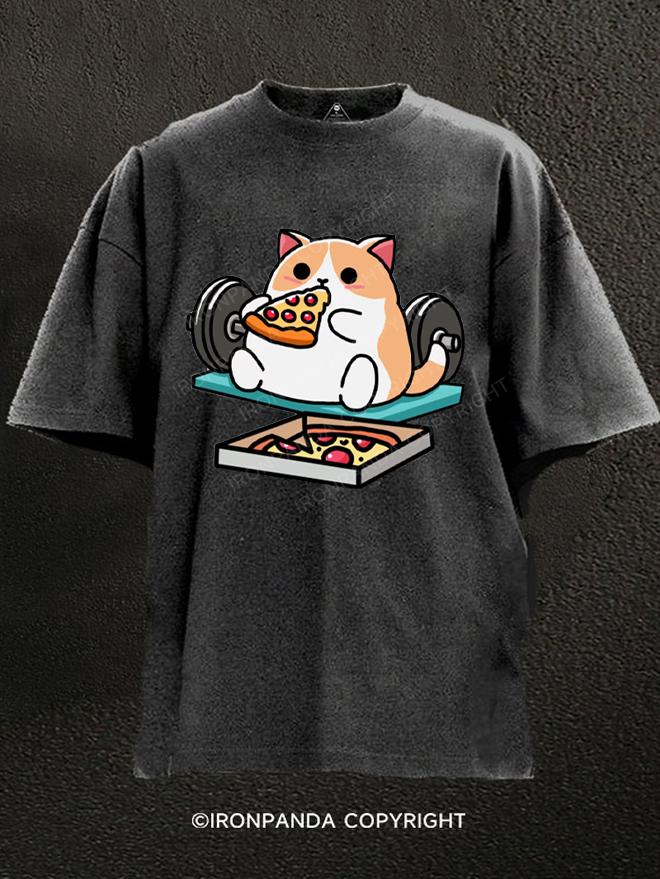 Pizza Cat Washed Gym Shirt