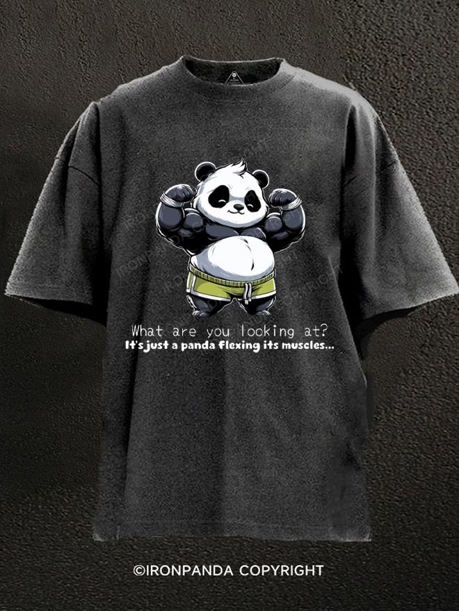 Panda At The Gym Washed Gym Shirt