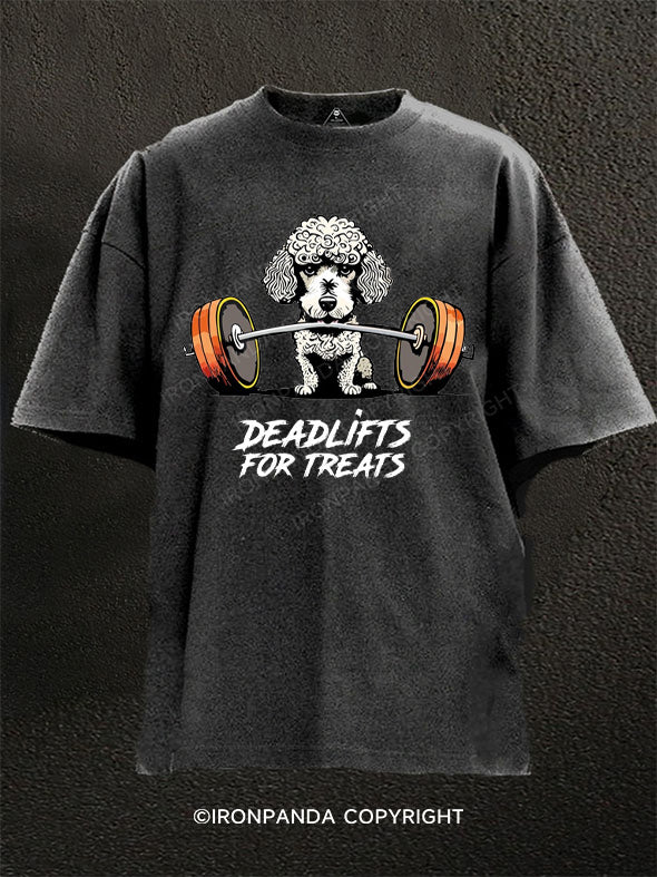 Deadlifts for Treats dog Washed Gym Shirt