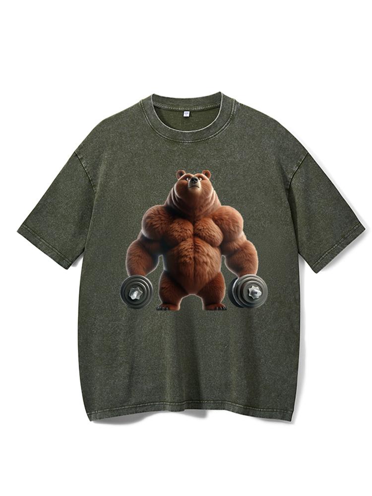 Gym Bear Washed Gym Shirt