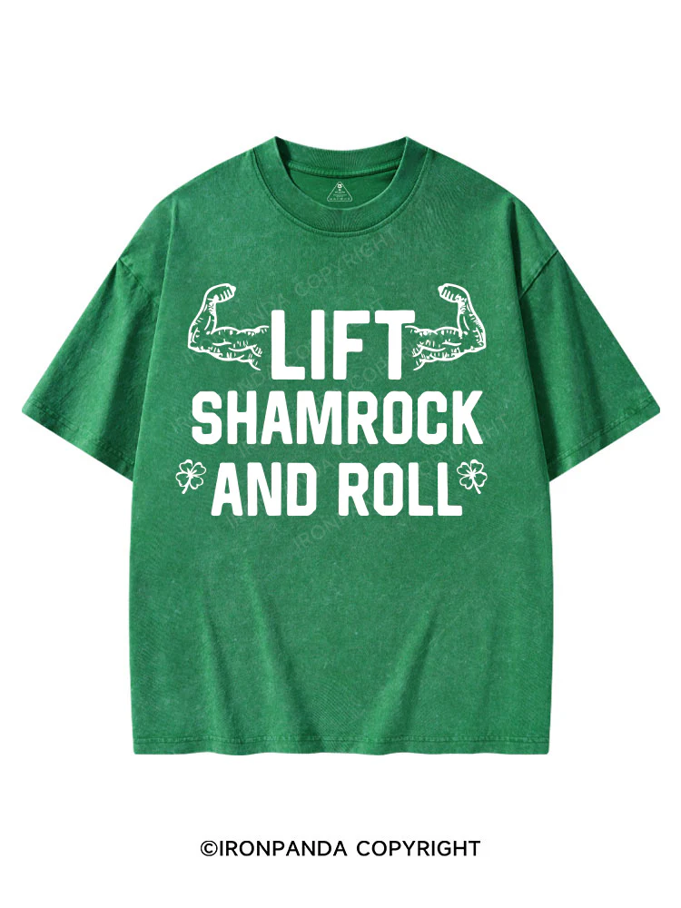 LIFT SHAMROCK AND ROLL St Patrick's Washed Gym T-shirt