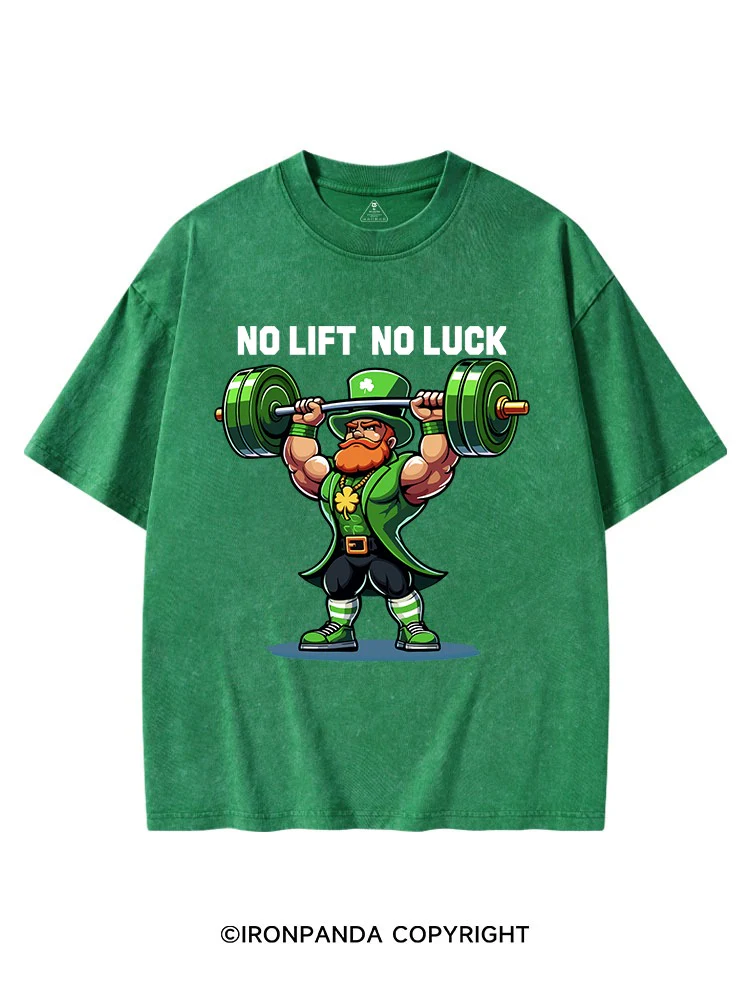 no lift no luck St Patrick's Washed Gym T-shirt