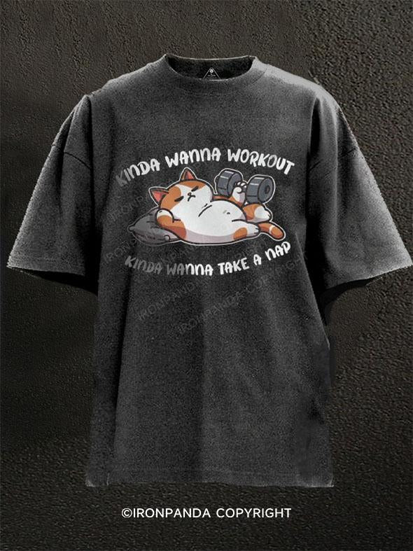Kinda Wanna Workout Washed Gym Shirt