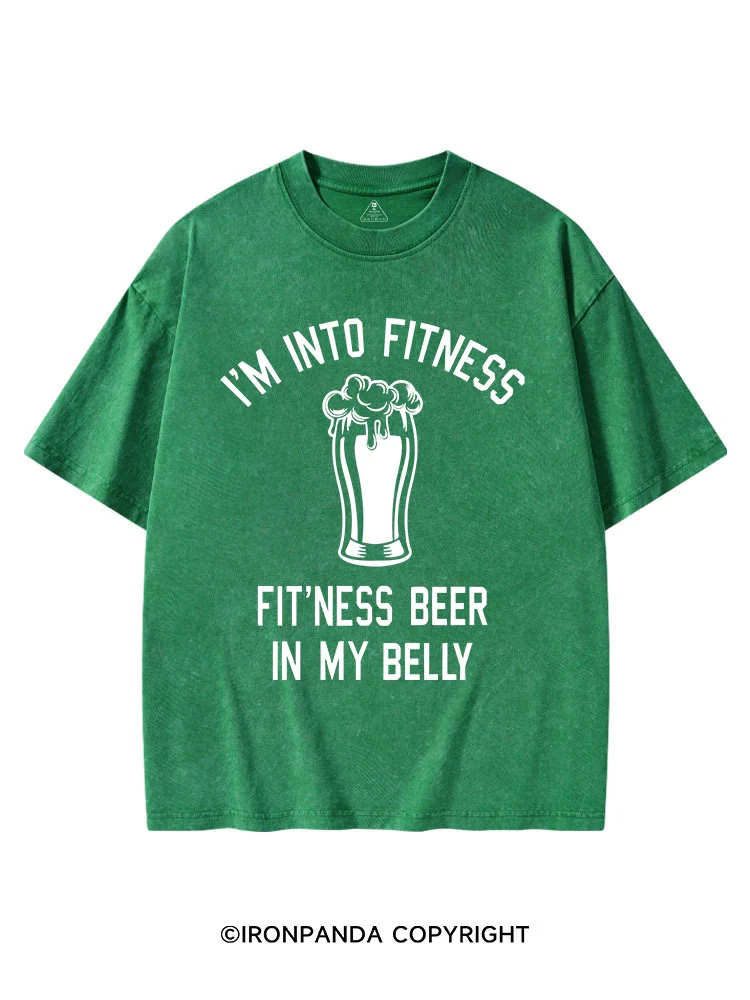I'm Into Fitness Fit'ness Beer in My Belly St Patrick's Washed Gym T-shirt