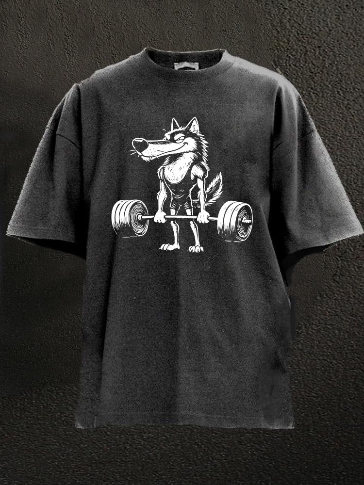 Deadlift Wolf Washed Gym Shirt