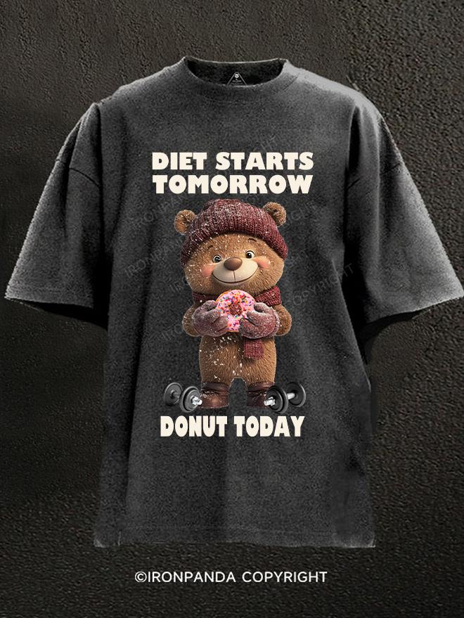 diet starts tomorrow dount today Washed Gym Shirt