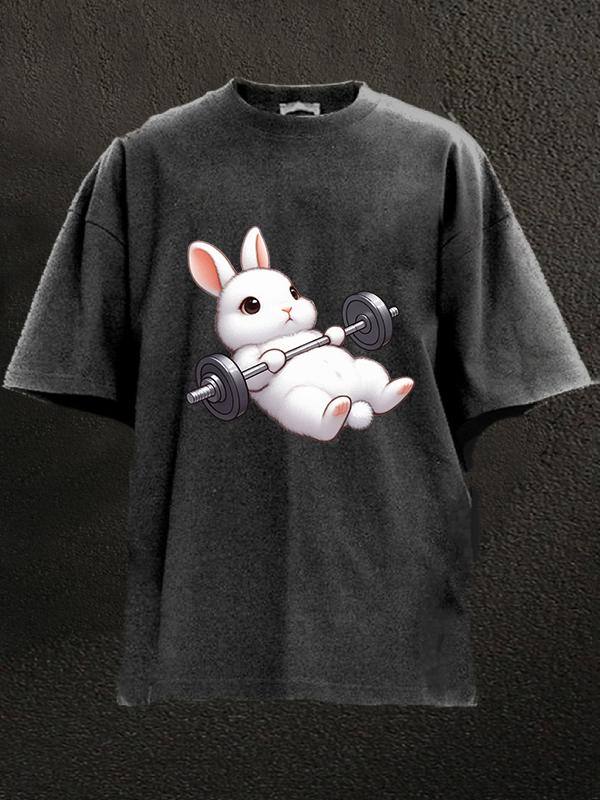 rabbit bench press Washed Gym Shirt