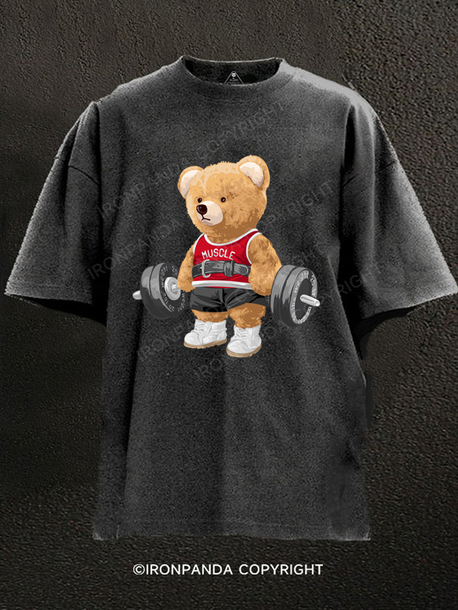 Exercise Bear Washed Gym Shirt