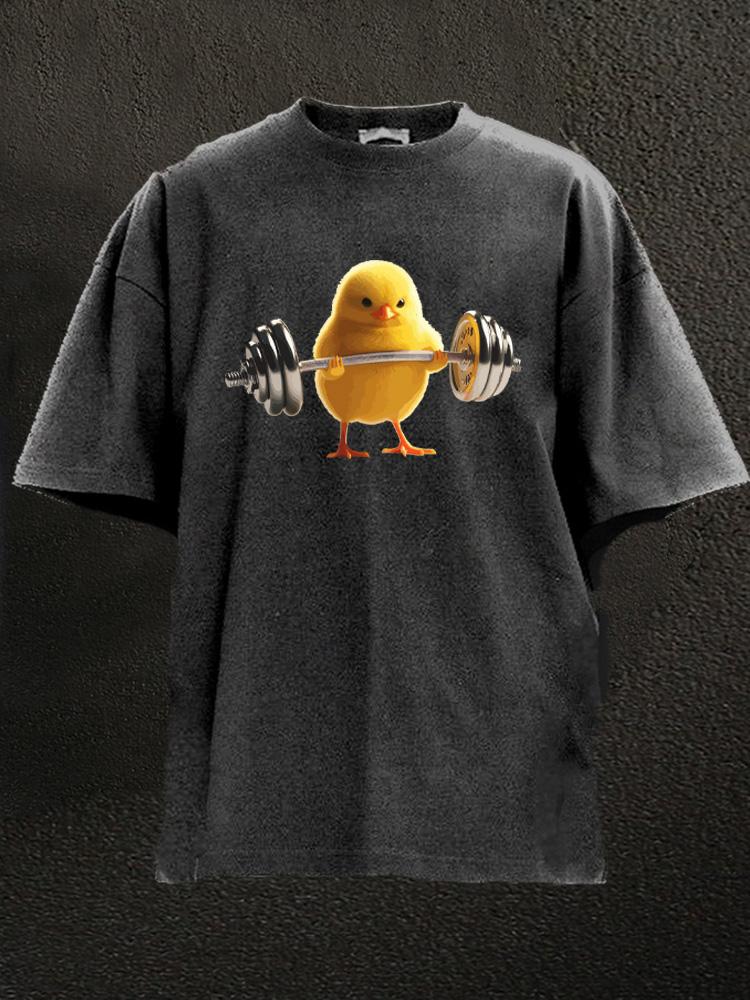 weightlifting chick Washed Gym Shirt