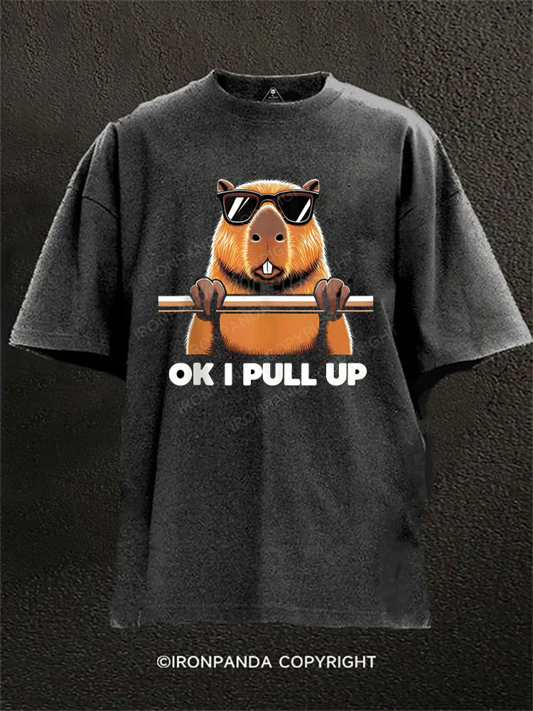 OK I pull up Washed Gym Shirt